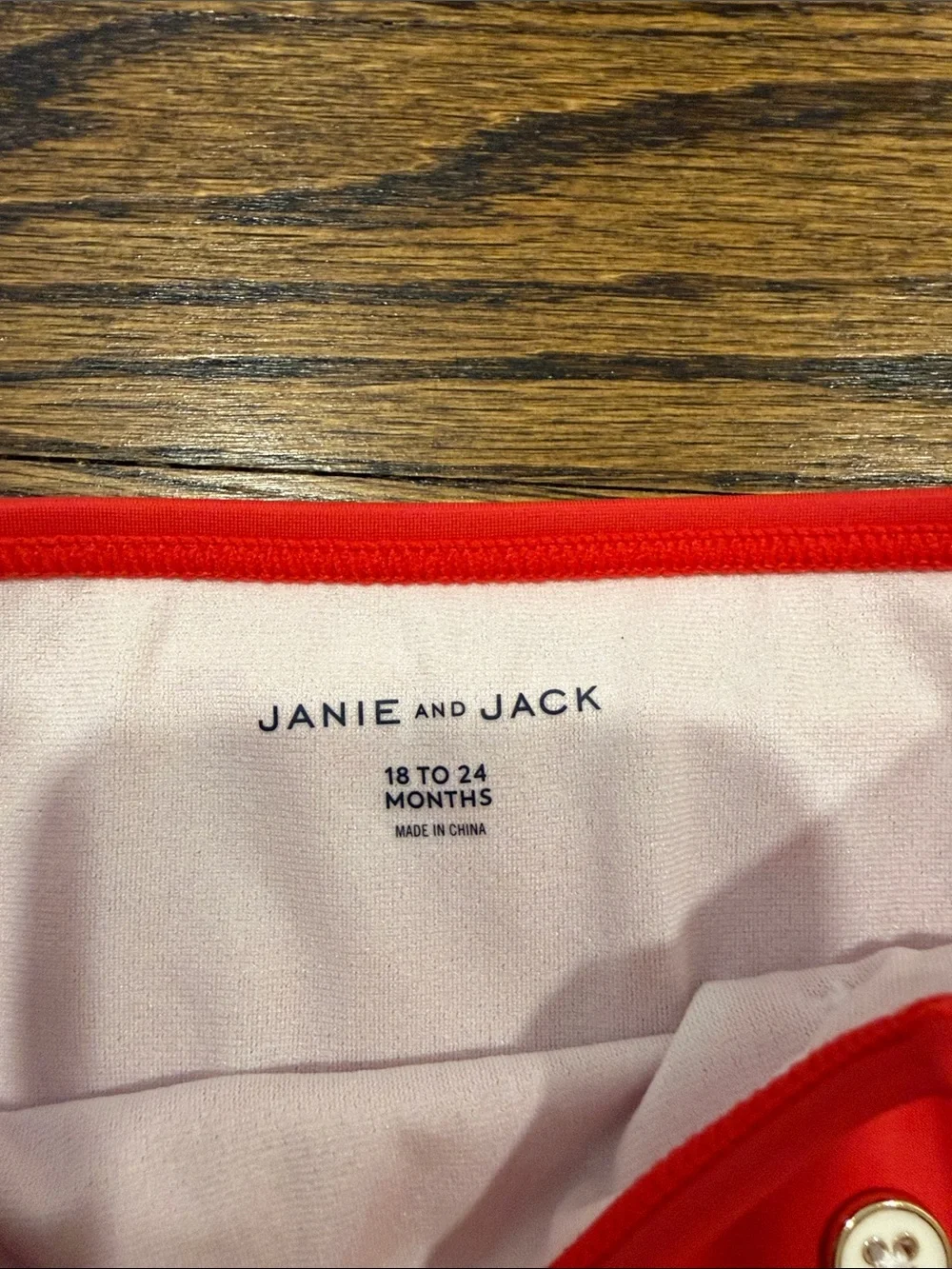 Janie and Jack Red and White Striped Two-Piece Swim Set with Bow